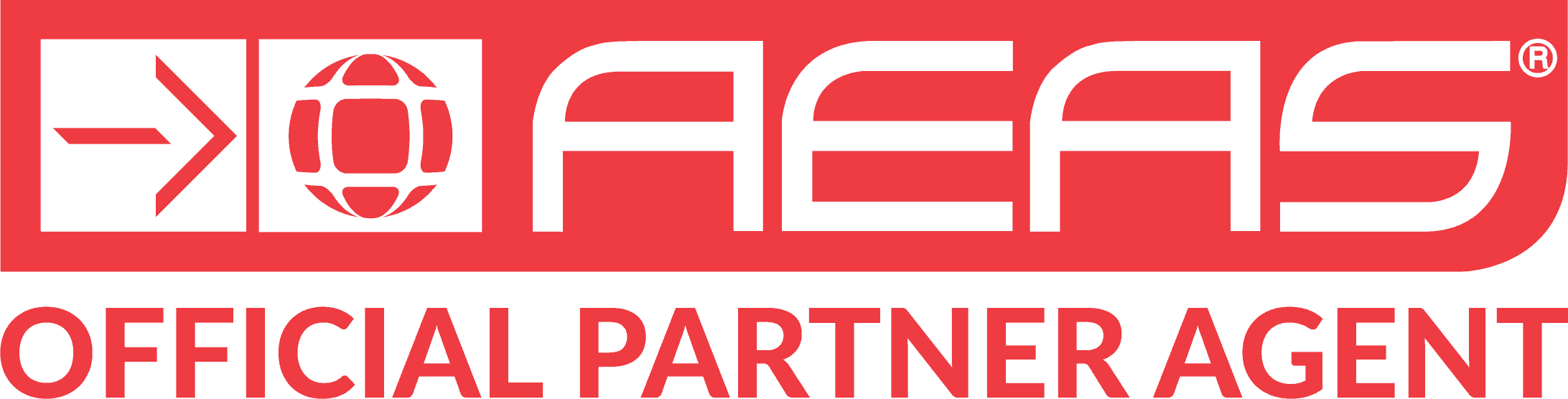 2025 AEAS Official Partner Agent – RED SHAPE RED TEXT